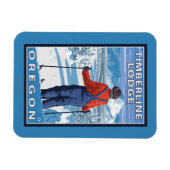 Skier Admiring - Timberline Lodge, Oregon Magneet (Horizontaal)