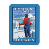 Skier Admiring - Timberline Lodge, Oregon Magneet (Verticaal)