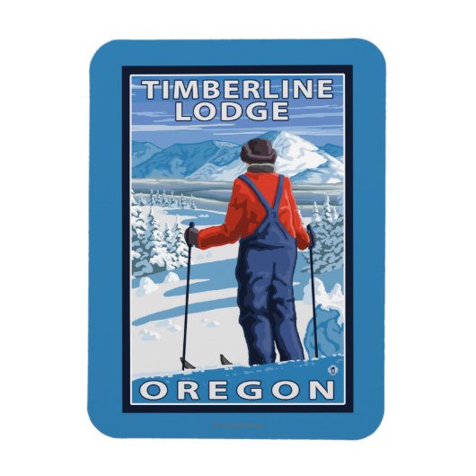 Skier Admiring - Timberline Lodge, Oregon Magneet (Verticaal)