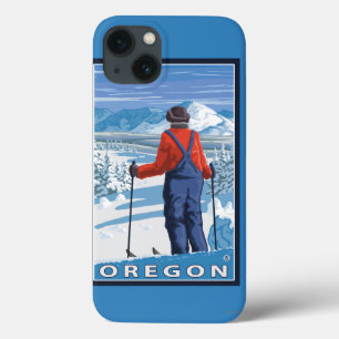 Skier Admiring - Vintage Travel Poster Case-Mate iPhone Case