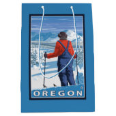 Skier Admiring - Vintage Travel Poster Medium Cadeauzakje (Voorkant)