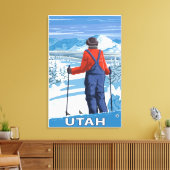 Skier AdmiringUtah Canvas Afdruk (Insitu (Woonkamer))