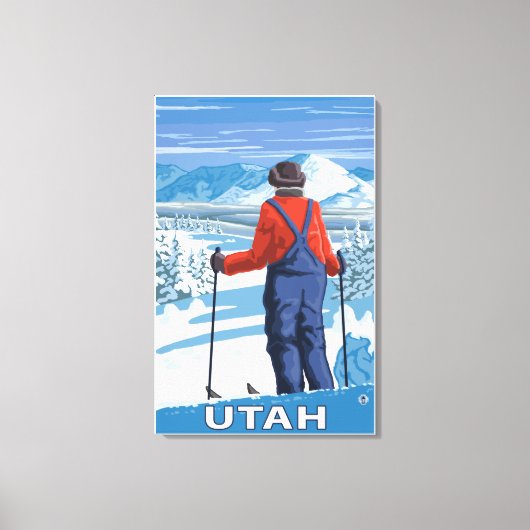 Skier AdmiringUtah Canvas Afdruk (Voorkant)