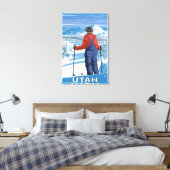 Skier AdmiringUtah Canvas Afdruk (Insitu (Slaapkamer))