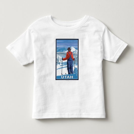 Skier AdmiringUtah Kinder Shirts (Voorkant)