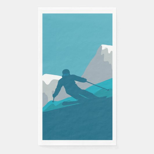 Skier Alpine Skiing Sport Ski Party Servet (Voorkant)