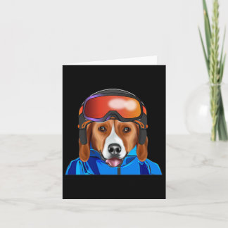 Skiër Amerikaanse Foxhound Snowboarding Pocket Kaart