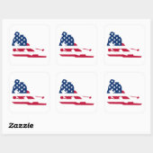 Skiër Amerikaanse vlag Vierkante Sticker (Vel)