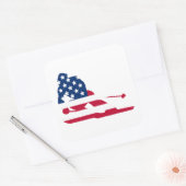 Skiër Amerikaanse vlag Vierkante Sticker (Envelop)