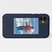Skiër bewonderend - Glacier Peak, Washington Case-Mate iPhone Case (Achterkant (horizontaal))