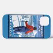 Skiër bewonderend - Timberline Lodge, Oregon Case-Mate iPhone Case (Achterkant (horizontaal))