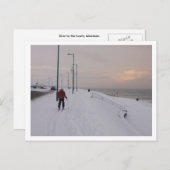 Skier bij Beach Briefkaart (Voorkant / Achterkant)