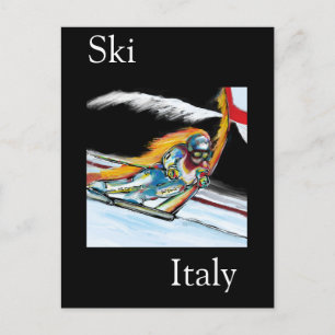 SKIËR BRIEFKAART
