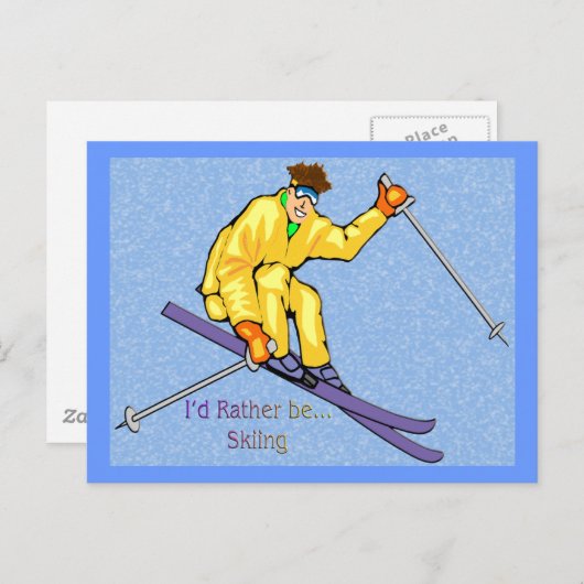 Skier Briefkaart (Voorkant / Achterkant)