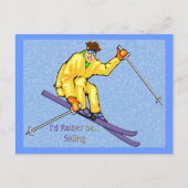 Skier Briefkaart (Voorkant)