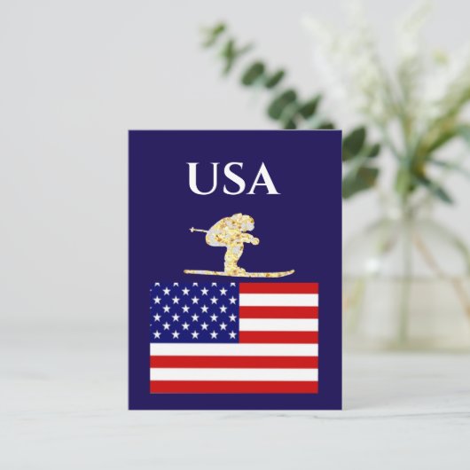 SKIER BRIEFKAART (Staand voorkant)