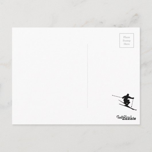 Skier Briefkaart (Achterkant)