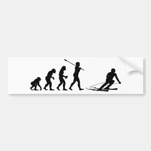 Skiër Bumpersticker (Voorkant)