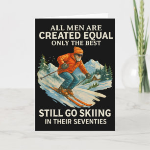 Skiër cadeaus man 70 jaar oud skiën 70ste verjaard kaart