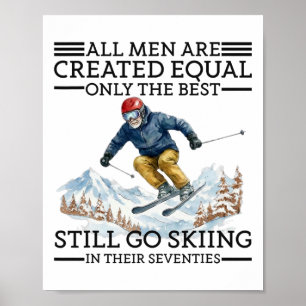 Skiër cadeaus voor 70e verjaardag man 70 jaar oud poster