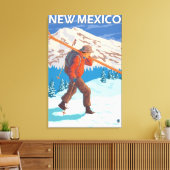 Skier Carrying SkisNew Mexico Canvas Afdruk (Insitu (Woonkamer))