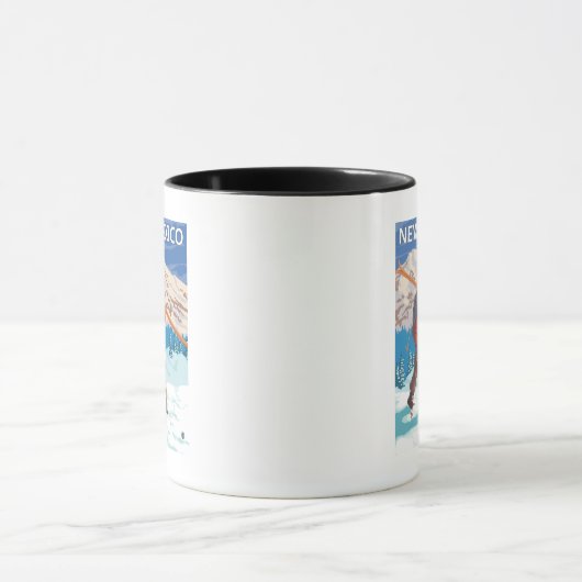 Skier Carrying SkisNew Mexico Mok (Midden)