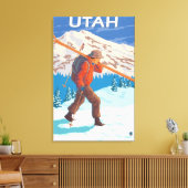Skier Carrying SkisUtah Canvas Afdruk (Insitu (Woonkamer))