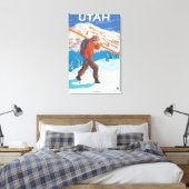Skier Carrying SkisUtah Canvas Afdruk (Insitu (Slaapkamer))