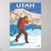 Skier Carrying SkisUtah Poster (Voorkant)