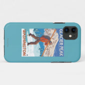 Skier Carrying Snow Skis - Glacier Peak, WA Case-Mate iPhone Case (Achterkant (horizontaal))