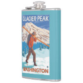 Skier Carrying Snow Skis - Glacier Peak, WA Heupfles (Links)