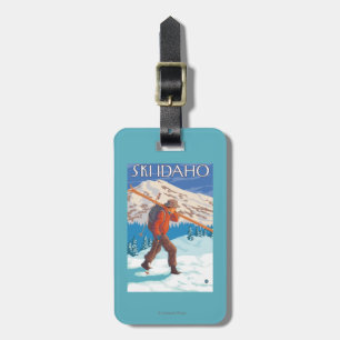 Skier Carrying Snow Skis - Idaho Bagagelabel