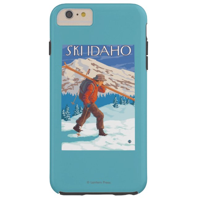 Skier Carrying Snow Skis - Idaho Case-Mate iPhone Case (Achterkant)