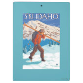 Skier Carrying Snow Skis - Idaho Klembord (Achterkant)