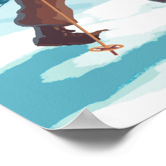 Skier Carrying Snow Skis - Idaho Poster (Hoek)