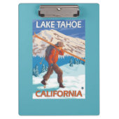 Skier Carrying Snow Skis - Lake Tahoe, Californi Klembord (Voorkant)