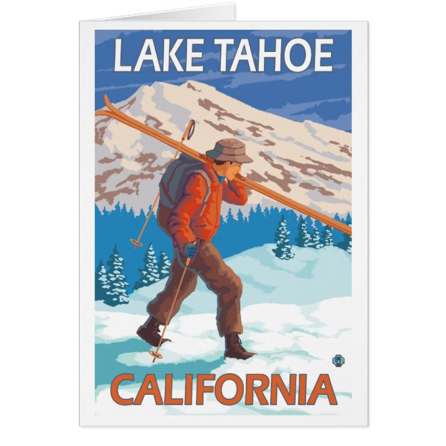 Skier Carrying Snow Skis - Lake Tahoe, Californië (Voorkant)