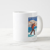 Skier Carrying Snow Skis - Montana Grote Koffiekop (Voorkant rechts)