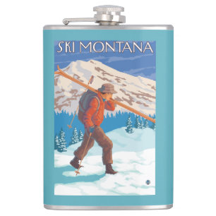 Skier Carrying Snow Skis - Montana Heupfles