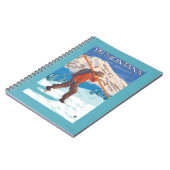 Skier Carrying Snow Skis - Montana Notitieboek (Linkerzijde)