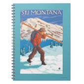 Skier Carrying Snow Skis - Montana Notitieboek (Voorkant)