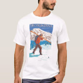 Skier Carrying Snow Skis - Montana T-shirt (Voorkant)