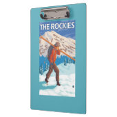 Skier Carrying Snow Skis - The Rockies Klembord (Links)