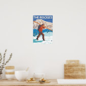 Skier Carrying Snow Skis - The Rockies Poster (Keuken)