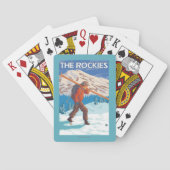 Skier Carrying Snow Skis - The Rockies Speelkaarten (Achterkant)