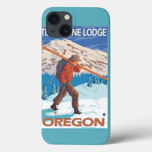Skier Carrying Snow Skis - Timberline Lodge, OR Case-Mate iPhone Case (Achterkant)
