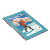 Skier Carrying Snow Skis - Washington Notitieboek (Rechterzijde)