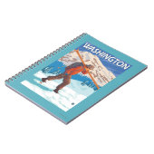 Skier Carrying Snow Skis - Washington Notitieboek (Linkerzijde)