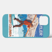 Skier Carrying Snow Skis - Whistler, BC Canada Case-Mate iPhone Case (Achterkant (horizontaal))