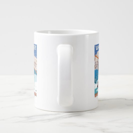 Skier Carrying Snow Skis - Whistler, BC Canada Grote Koffiekop (Achterkant)